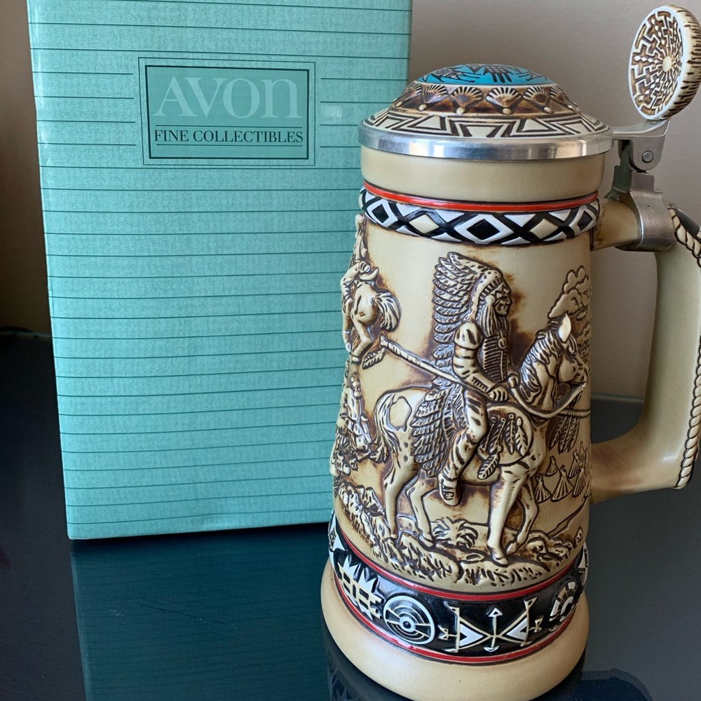 Avon 1988 Indians of the American Frontier Stein Collectible Handcrafted Brazil